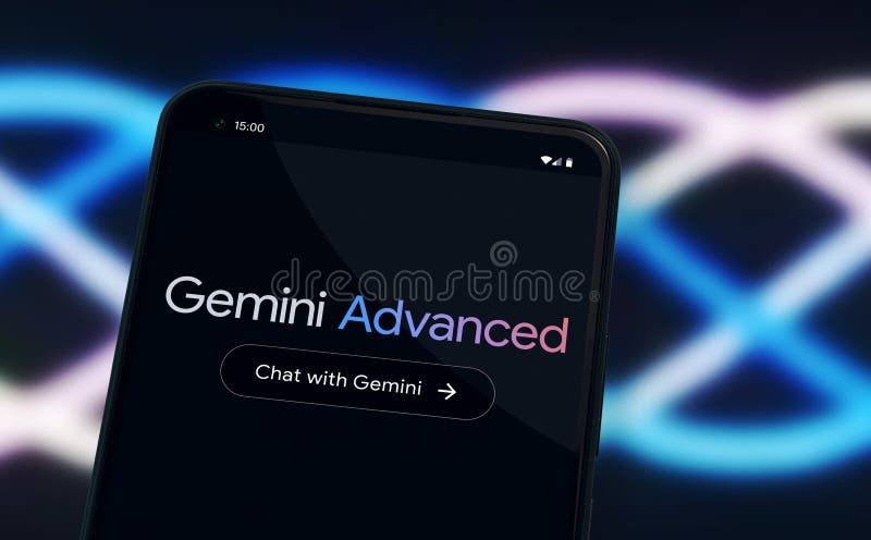 Google Gemini先进人工智能大语言模型 免版税图库摄影