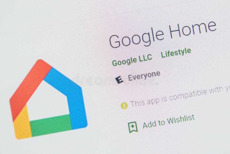 `Hey Google ` Google Home Hub Logo on Display Featuring Google Products