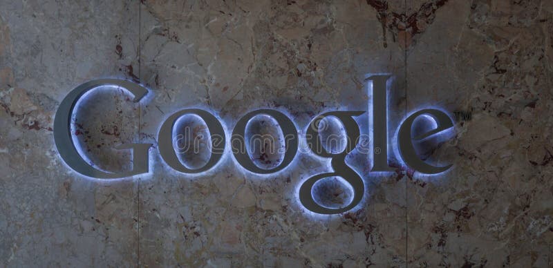 Google logo backlit marble plate