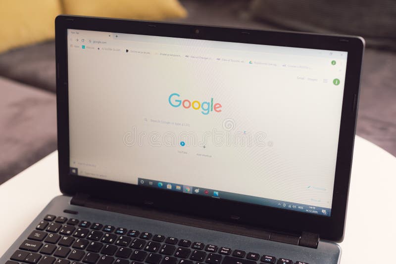 Google Page on Laptop Screen Editorial Stock Photo - Image of sign