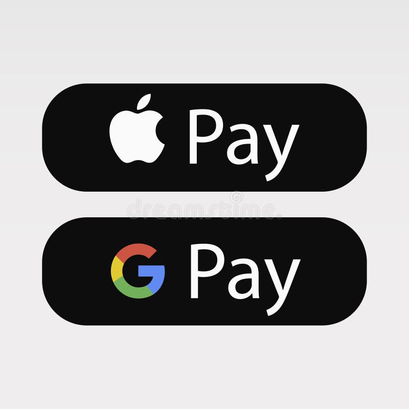 Google Play Store And Apple App Store Buttons. Vector