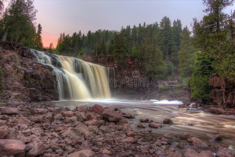 Gooseberry Falls State Park on Minnesota`s North Shore of Lake Superior in Summer