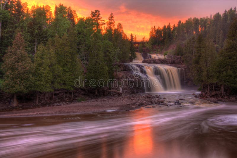 Gooseberry Falls State Park on Minnesota`s North Shore of Lake Superior in Summer