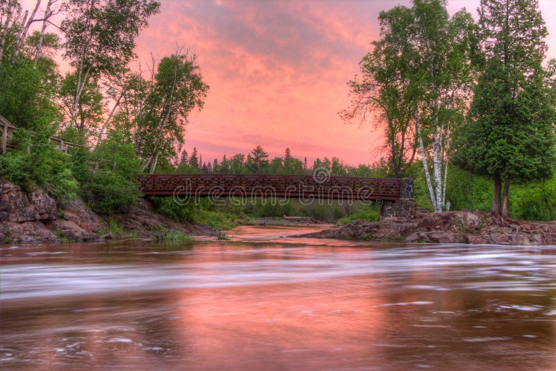 Gooseberry Falls State Park on Minnesota`s North Shore of Lake Superior in Summer