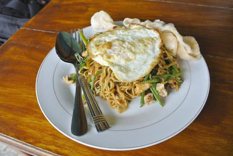 Goreng de Mie ou Fried Noodles, une recette indonésienne l'indonésie photo libre de droits Goreng de Mie ou Fried Noodles, une recette indonésienne l'indonésie photo libre de droits