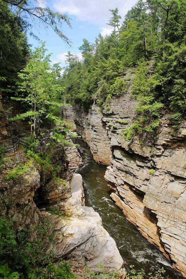 The at Ausable Chasm in Summer, Keeseville, New York Stock Photo