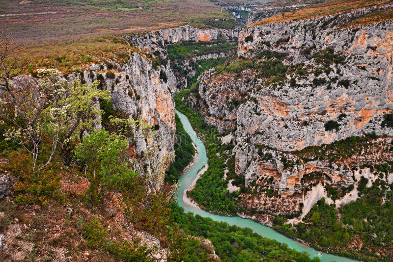 Gorge de Verdon, Provence, France : paysage du canyon de rivière photo stock Gorge de Verdon, Provence, France : paysage du canyon de rivière photo stock