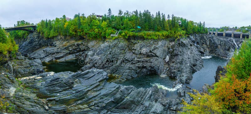 Gorge of the Saint John River in Grand Falls stock photos Gorge of the Saint John River in Grand Falls stock photos
