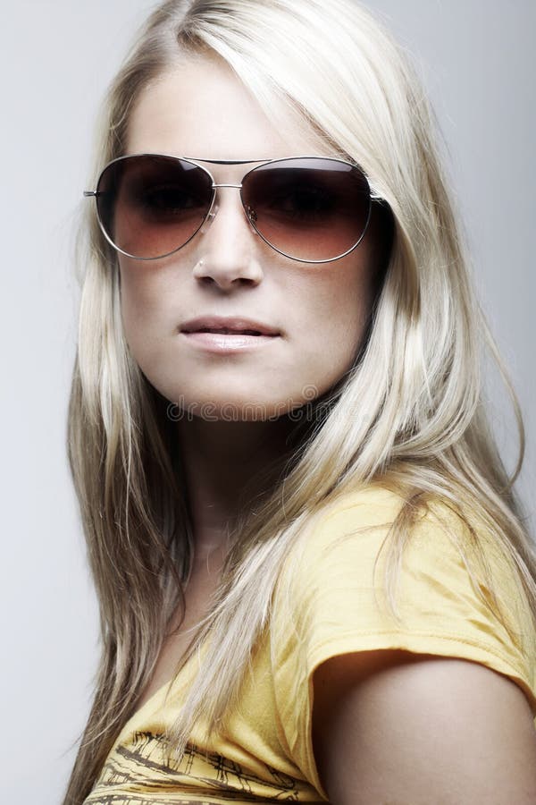 Female Model Posing in Sunglasses Stock Image Image of fresh