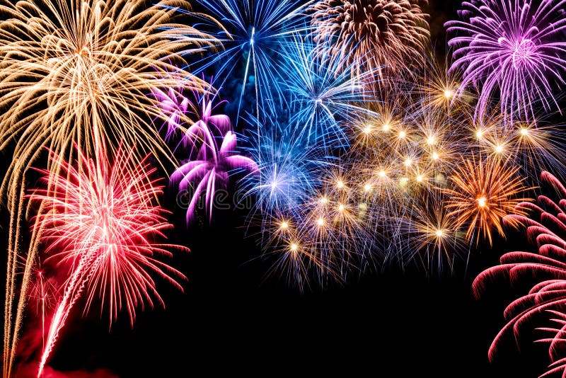 Gorgeous fireworks display royalty free stock photo