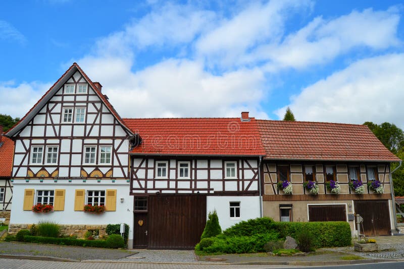 Gorgeous Half-Timbered Houses in Germany royalty free stock image