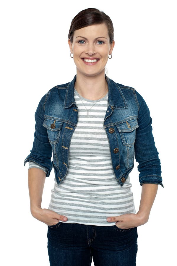 Middle Aged Woman in Trendy Clothes Stock Image Image of