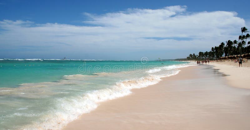 Ohromujúca pláž v Punta Cana, Dominikánska Republika.