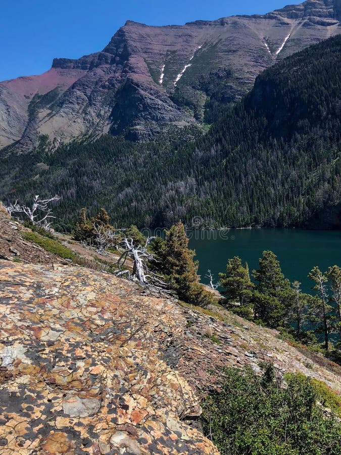 Multi-colored Mountain Lake Stock Photo - Image of turquoise, clear