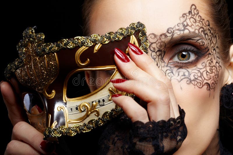 woman in mask stock photo. Image of attractive 28947052
