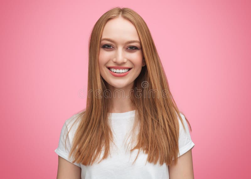 Gorgeous young smiling female in white shirt stock images Gorgeous young smiling female in white shirt stock images