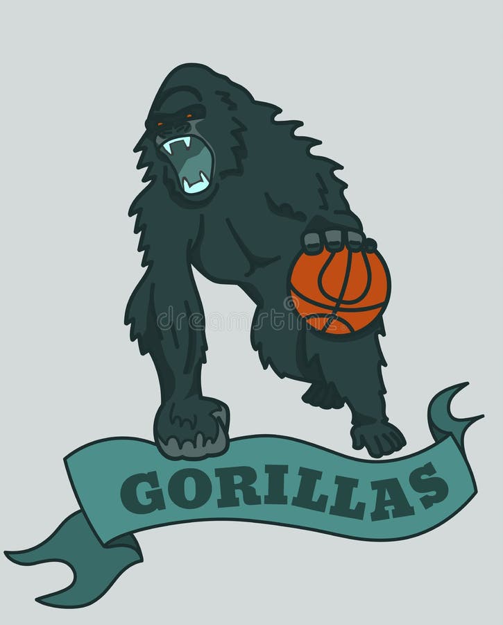 Gorilla Basketball Club Emblem Stock Vector Illustration of ball