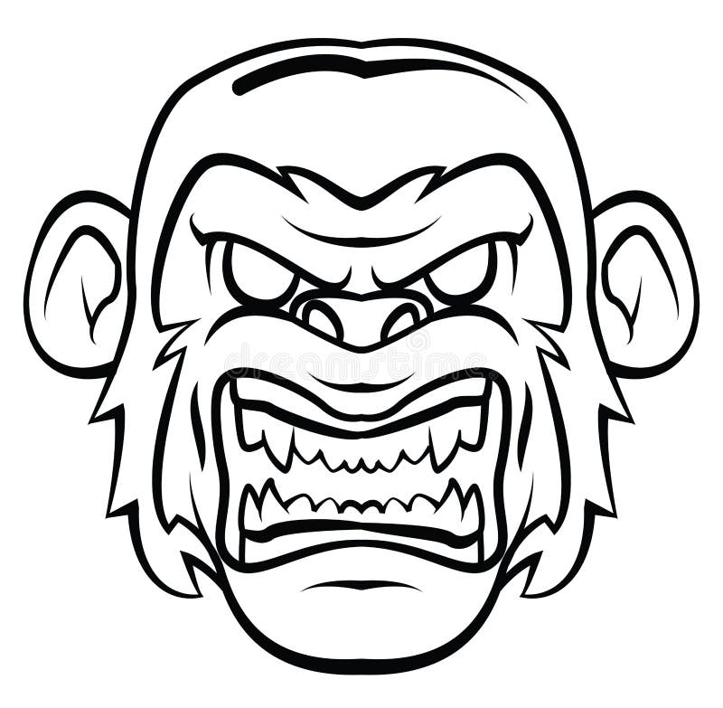 Gorilla stock vector. Illustration of angry, danger, school - 47882653