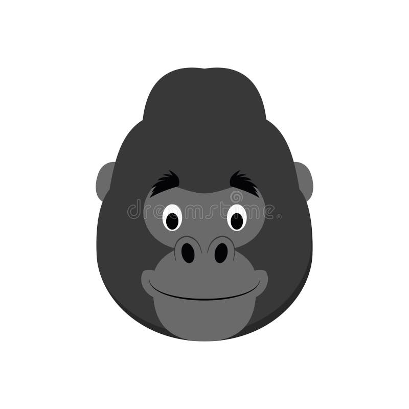 Gorilla Face in Cartoon Style for Children. Stock Vector - Illustration of  artwork, color: 127205456