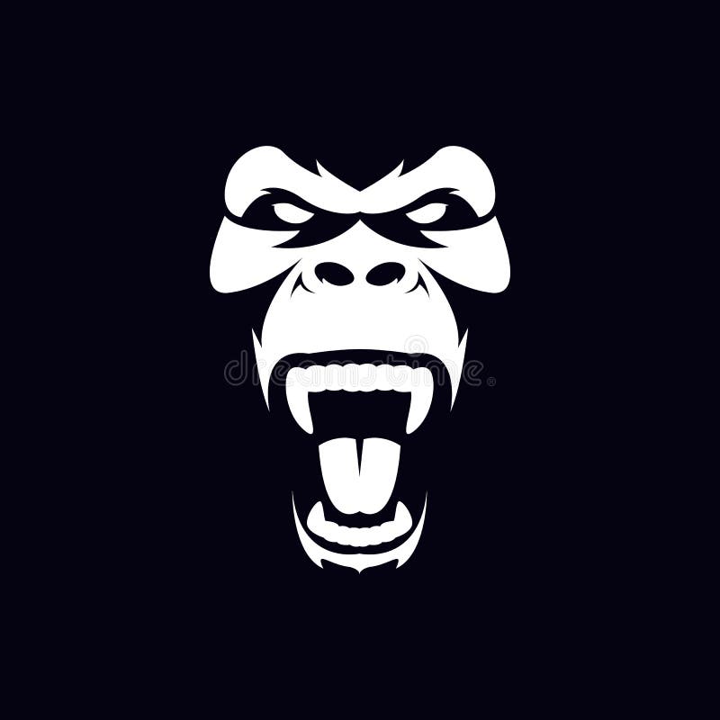 Gorilla face and head. Vector illustration