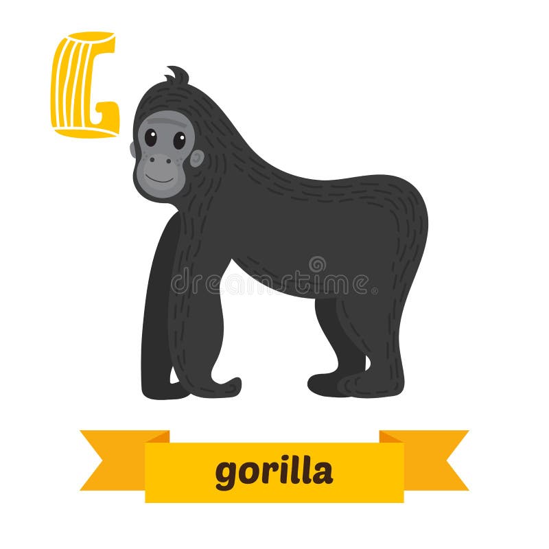 Gorilla G brief Leuk kinderen dierlijk alfabet in vector Funn royalty-vrije illustratie Gorilla G brief Leuk kinderen dierlijk alfabet in vector Funn royalty-vrije illustratie