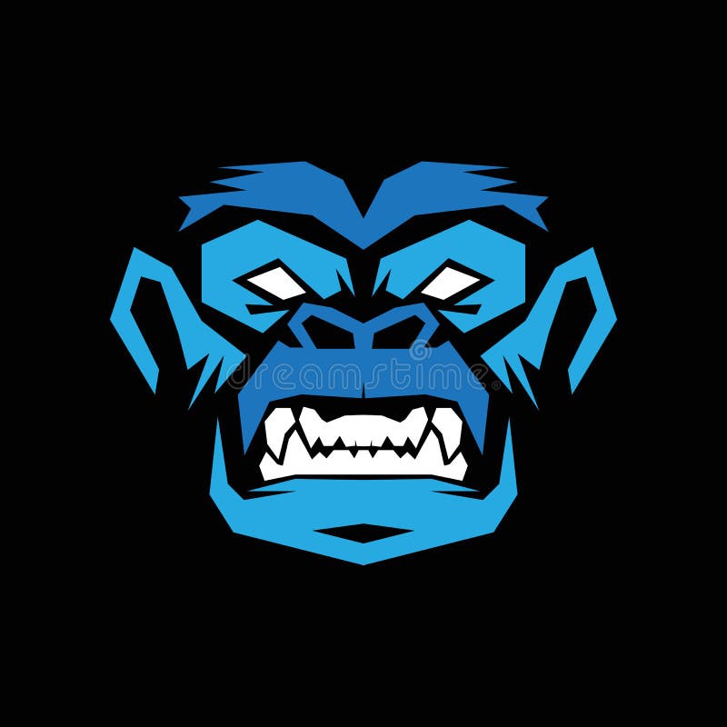 Gorilla head , monkey head , ape face logo