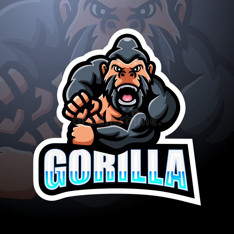 Gorilla Mascot Esport Logo Design Stock Vector Illustration of