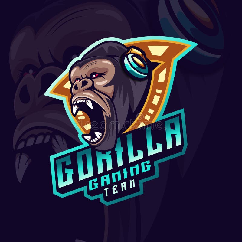 Angry Gorilla Sports & Esports Logo, Logos ft. sport & mascot