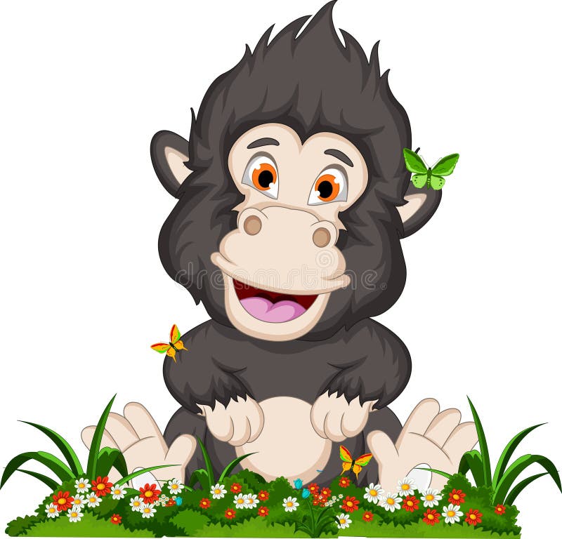 Gorilla Und Schmetterling Stock Abbildung Illustration Von Schmetterling