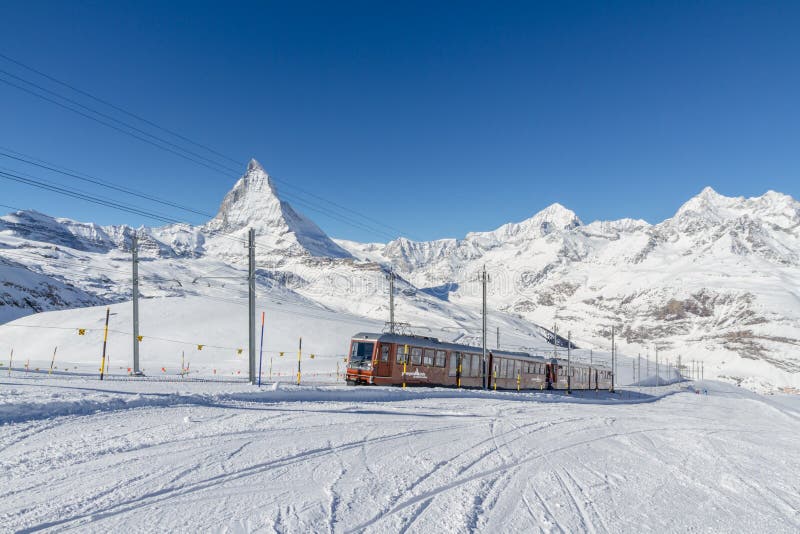 The Gornergratbahn With Matterhorn In Background Editorial Image ...