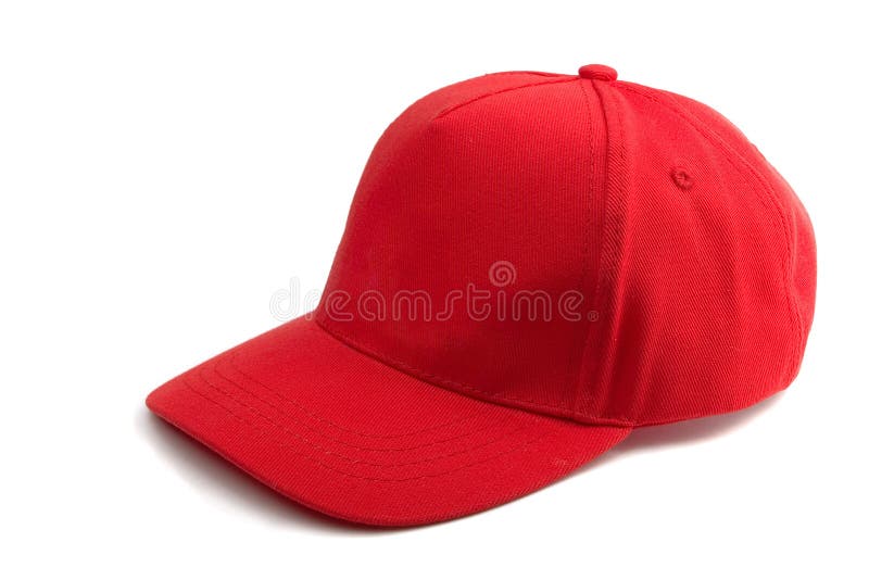 Red Baseball Cap isolated on white. Red Baseball Cap isolated on white