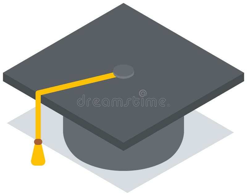Gorra negra educativa sobre el atributo de fondo blanco de la ceremonia de graduación. sombrero de estudiante de graduación