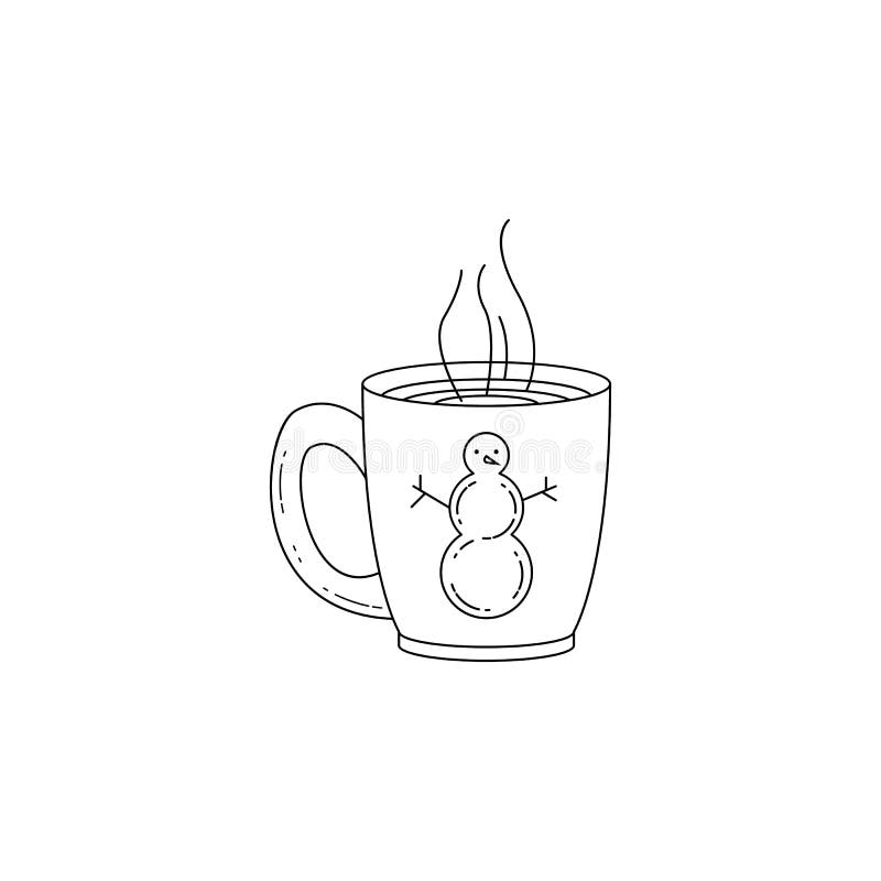 Gorącej czekolady ikona Element zima elementy ilustracyjni Cienieje kreskową ilustrację dla strona internetowa projekta i rozwoju, app rozwój Premii ikona na białym tle