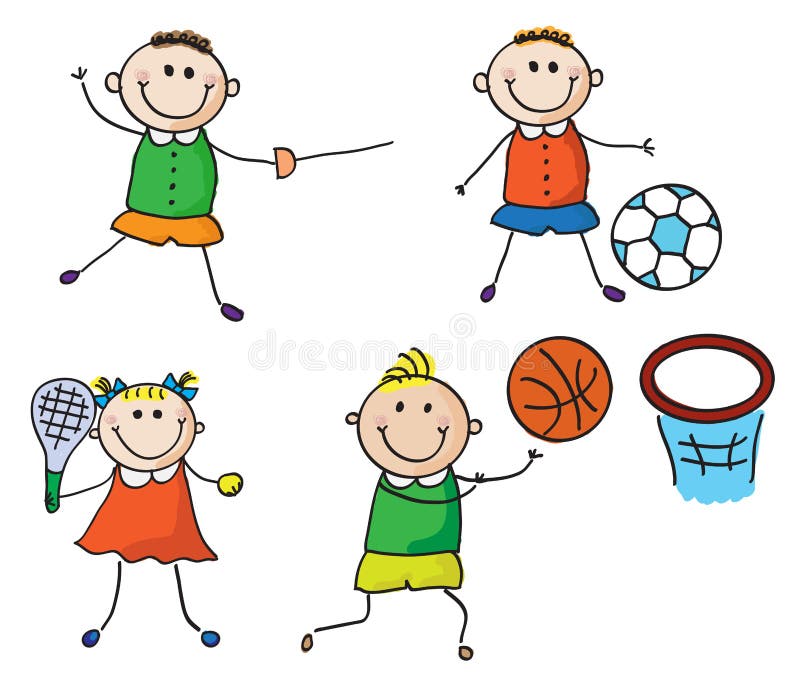 Gosses de sport illustration de vecteur Gosses de sport illustration de vecteur