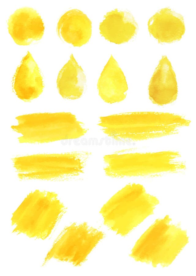 A gota amarela da aquarela mancha ícones do vetor dos cursos ilustração do vetor A gota amarela da aquarela mancha ícones do vetor dos cursos ilustração do vetor