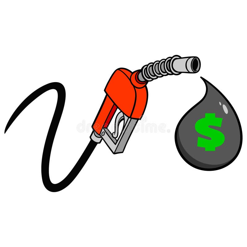 Queda no preço da gasolina ilustração royalty free