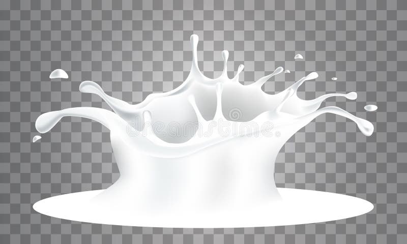 A gota realística abstrata do leite com espirra isolado no fundo azul Cada camada agrupada separadamente ilustração royalty free A gota realística abstrata do leite com espirra isolado no fundo azul Cada camada agrupada separadamente ilustração royalty free