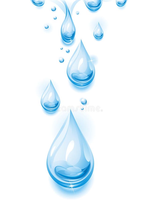 Gotas de água pura e transparente ilustração stock