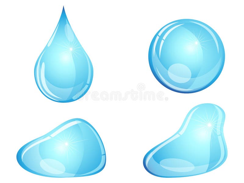 Gotas de água definidas ilustração do vetor
