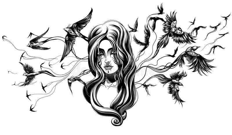 Goth dziewczyna royalty ilustracja Goth dziewczyna royalty ilustracja