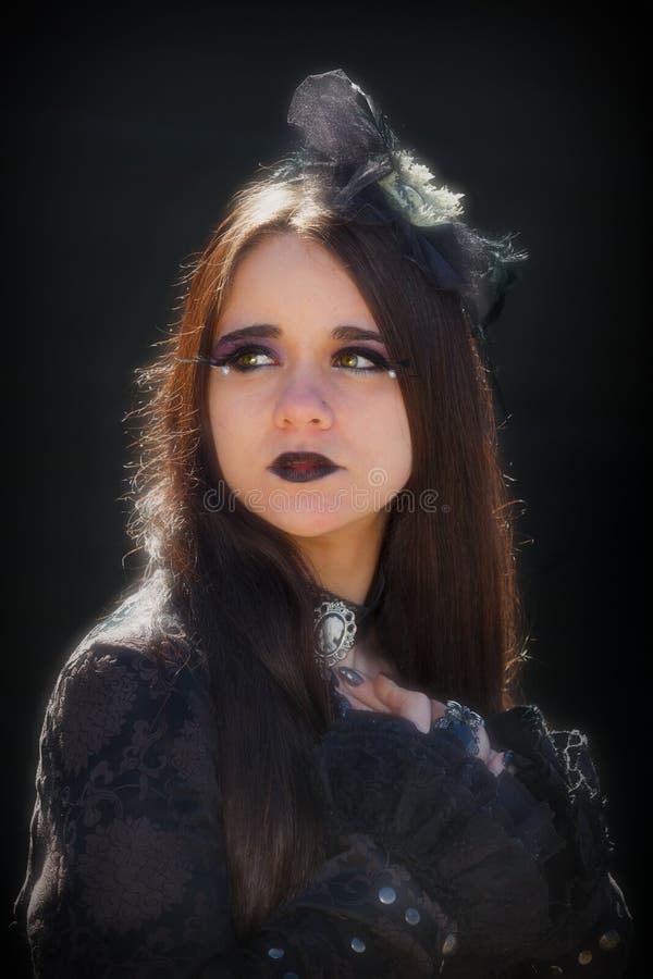 Goth girl stock photo. Image of brunette, glamour, hair - 56582024