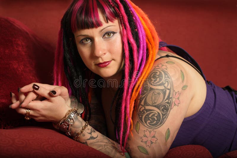 Girl with tattoos stock image. Image of adult, contemporary - 10784515