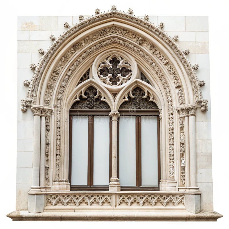 Gothic arch window isolated on white background royalty free illustration