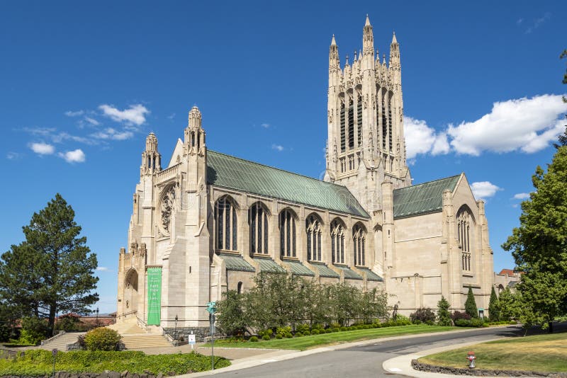 The Gothic Cathedral of St. John the Evangelist on the South Hill area of Spokane, Washington stock photo The Gothic Cathedral of St. John the Evangelist on the South Hill area of Spokane, Washington stock photo