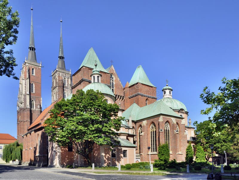 Gothic cathedral in Wroclaw, Poland