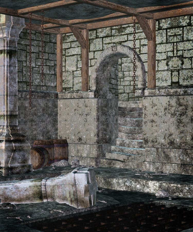 Gothic dungeon 1 stock illustration. Illustration of stone 12009404
