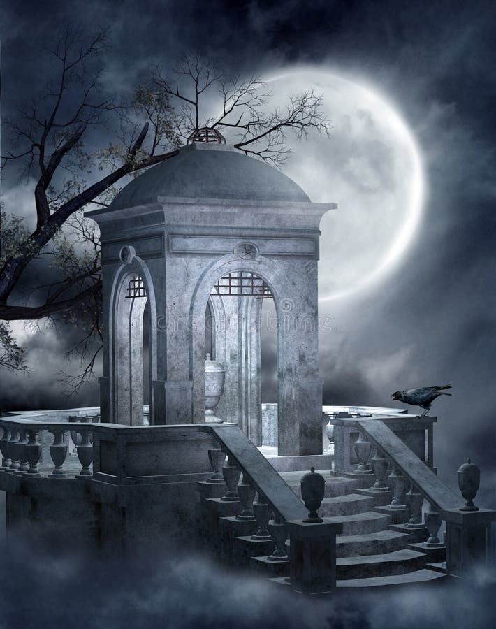 Gothic graveyard 5 stock illustration. Illustration of cloud - 12562034