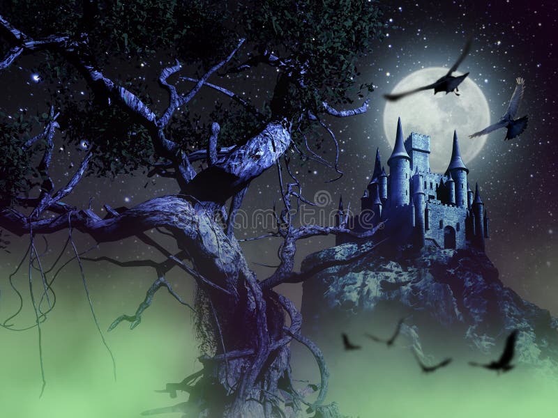 Gothic medieval castle stock illustration