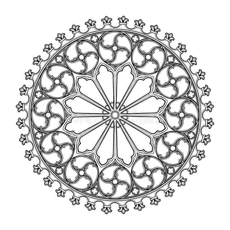 Gothic rose window. Popular architectural motiff in Medieval european art