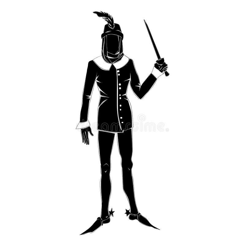 Gotisk dräktmankontur vektor illustrationer Gotisk dräktmankontur vektor illustrationer
